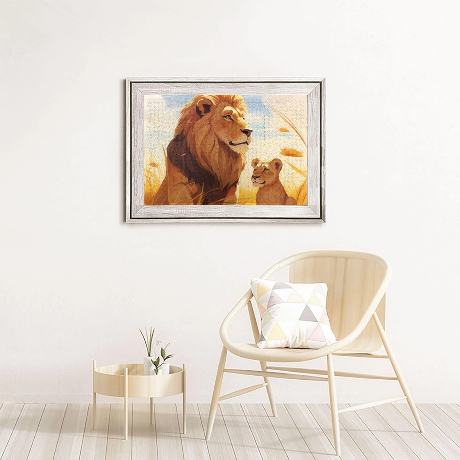 Lion Grassland Jigsaw Puzzle 1000 Piece for Adults & Kids, Wall Hanging Puzzles Intellectual Decompressing Fun Family Game Large Puzzle Game Toys Gifts