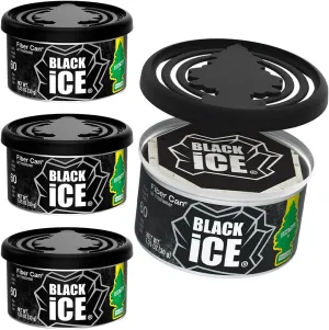 LITTLE TREES Car Air Freshener. Fiber Can Provides a Long-Lasting Scent for Auto or Home. Recycled Fiber. Black Ice, 4 Air Fresheners