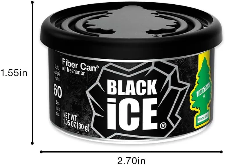 LITTLE TREES Car Air Freshener. Fiber Can Provides a Long-Lasting Scent for Auto or Home. Recycled Fiber. Black Ice, 4 Air Fresheners