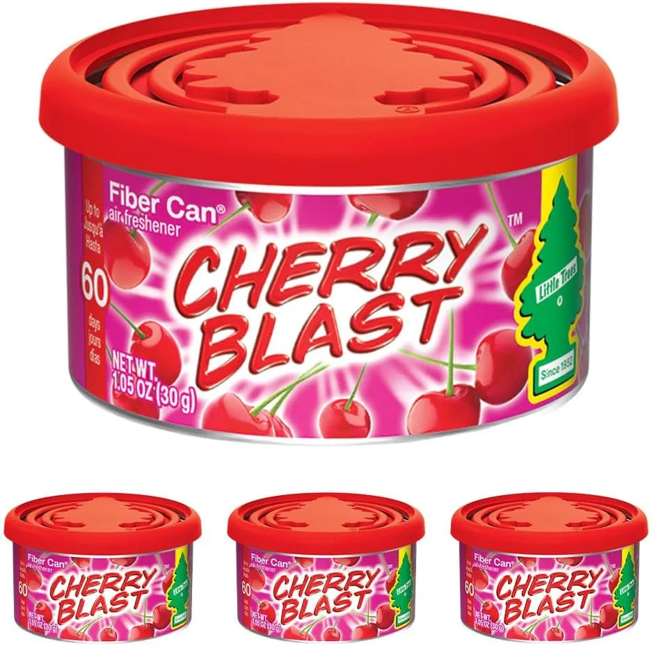 LITTLE TREES Car Air Freshener. Fiber Can Provides a Long-Lasting Scent for Auto or Home. Recycled Fiber. Cherry Blast, 4 Air Fresheners