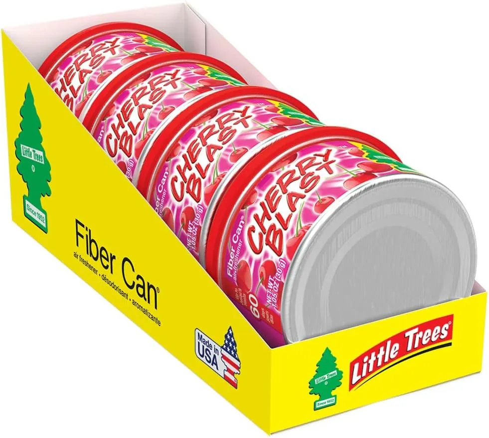LITTLE TREES Car Air Freshener. Fiber Can Provides a Long-Lasting Scent for Auto or Home. Recycled Fiber. Cherry Blast, 4 Air Fresheners