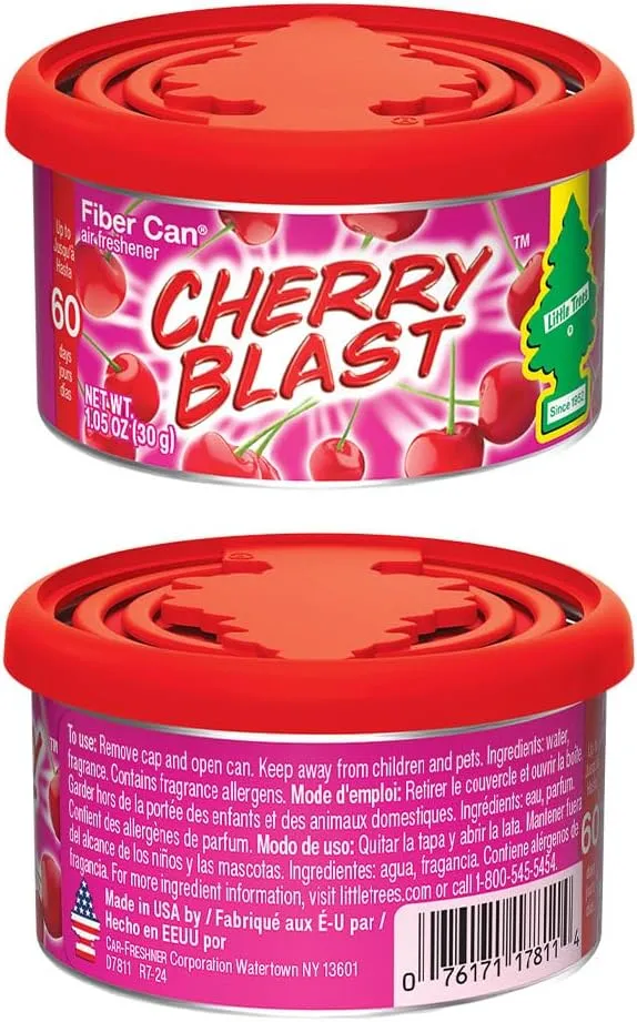 LITTLE TREES Car Air Freshener. Fiber Can Provides a Long-Lasting Scent for Auto or Home. Recycled Fiber. Cherry Blast, 4 Air Fresheners