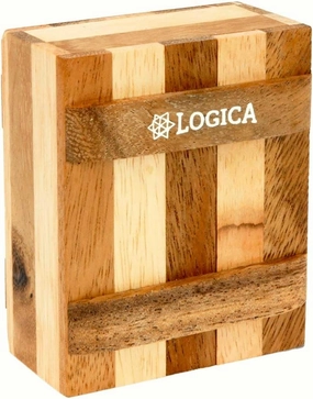 Logica Puzzles Art. Zebra Box - Wooden Brain Teaser in Fine Wood - Puzzle Box - Magic Money Box - Difficulty 3/6 Hard - Leonardo da Vinci Collection