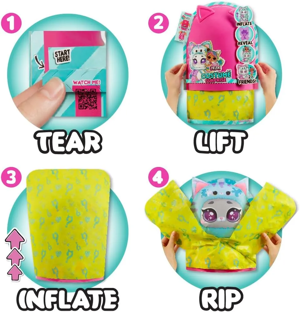 LOL Surprise Tweens Costume Surprise Emma Emo Fashion Doll with Inflatable Teal Kitty Pet Costume and Multiple Surprises Including Fabulous Fashions & Accessories – Great Gift for Kids Ages 4 
