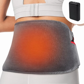 Long Lasting Cordless Back Heating Pad for Back Pain Relief, Portable Heated Back Wrap with Battery for Lower Back, Cramps, Menstrual, Abdominal, Gift for Women Men, Fit Size S/M/L/XL