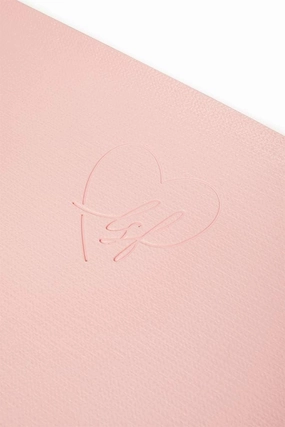 Love Sweat Fitness Premium Yoga Mat | 5mm Pink and Marble Pattern Reversible Non-Slip Exercise Mat for Yoga and Floor Workouts