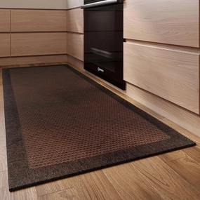 LUFEIJIASHI Large Kitchen Rugs and mats Non Slip Washable Kitchen Runner Rug Absorbent Farmhouse Style Kitchen Floor mats for in Front of Sink (Dark Coffee, 20X70)