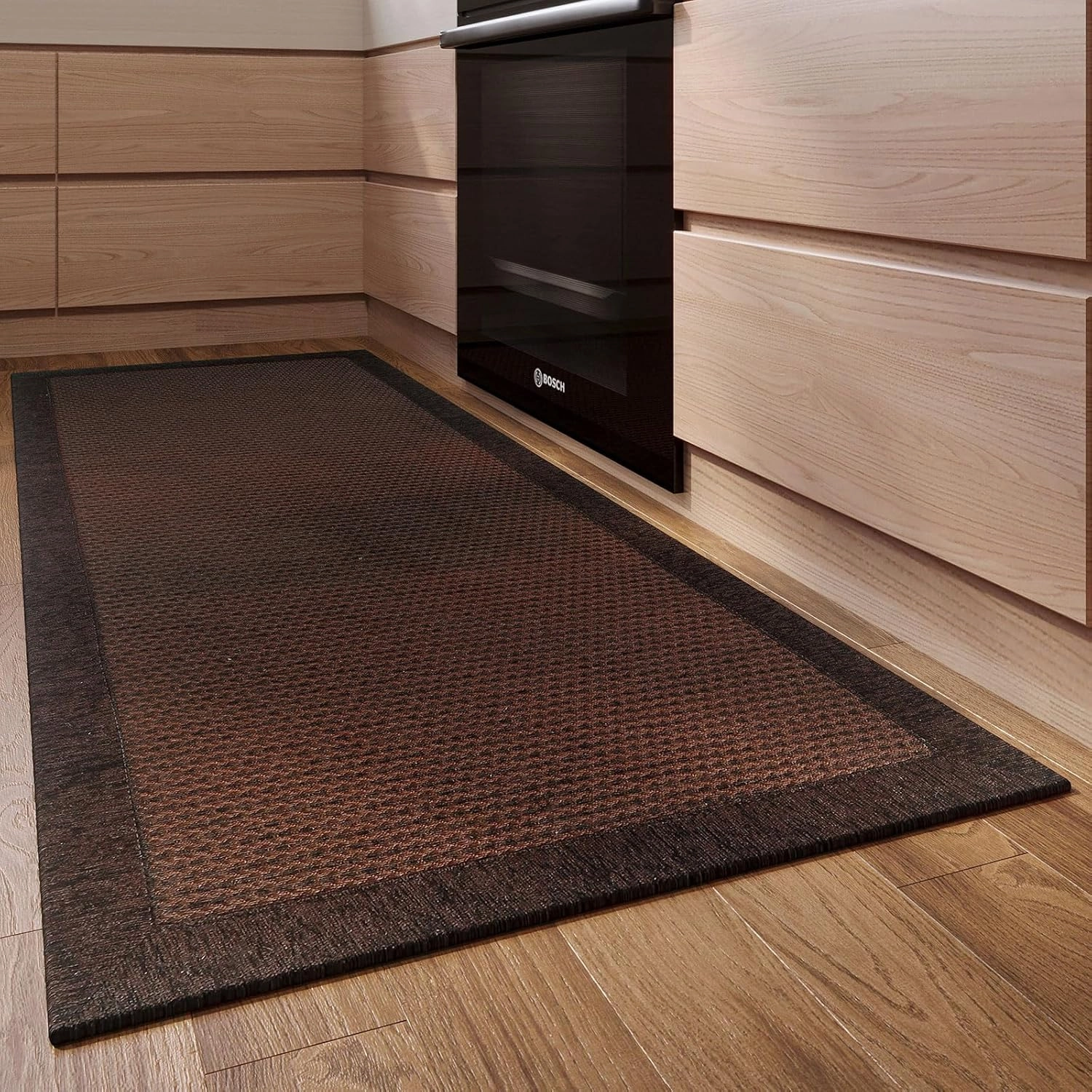 LUFEIJIASHI Large Kitchen Rugs and mats Non Slip Washable Kitchen Runner Rug Absorbent Farmhouse Style Kitchen Floor mats for in Front of Sink (Dark Coffee, 20X70)