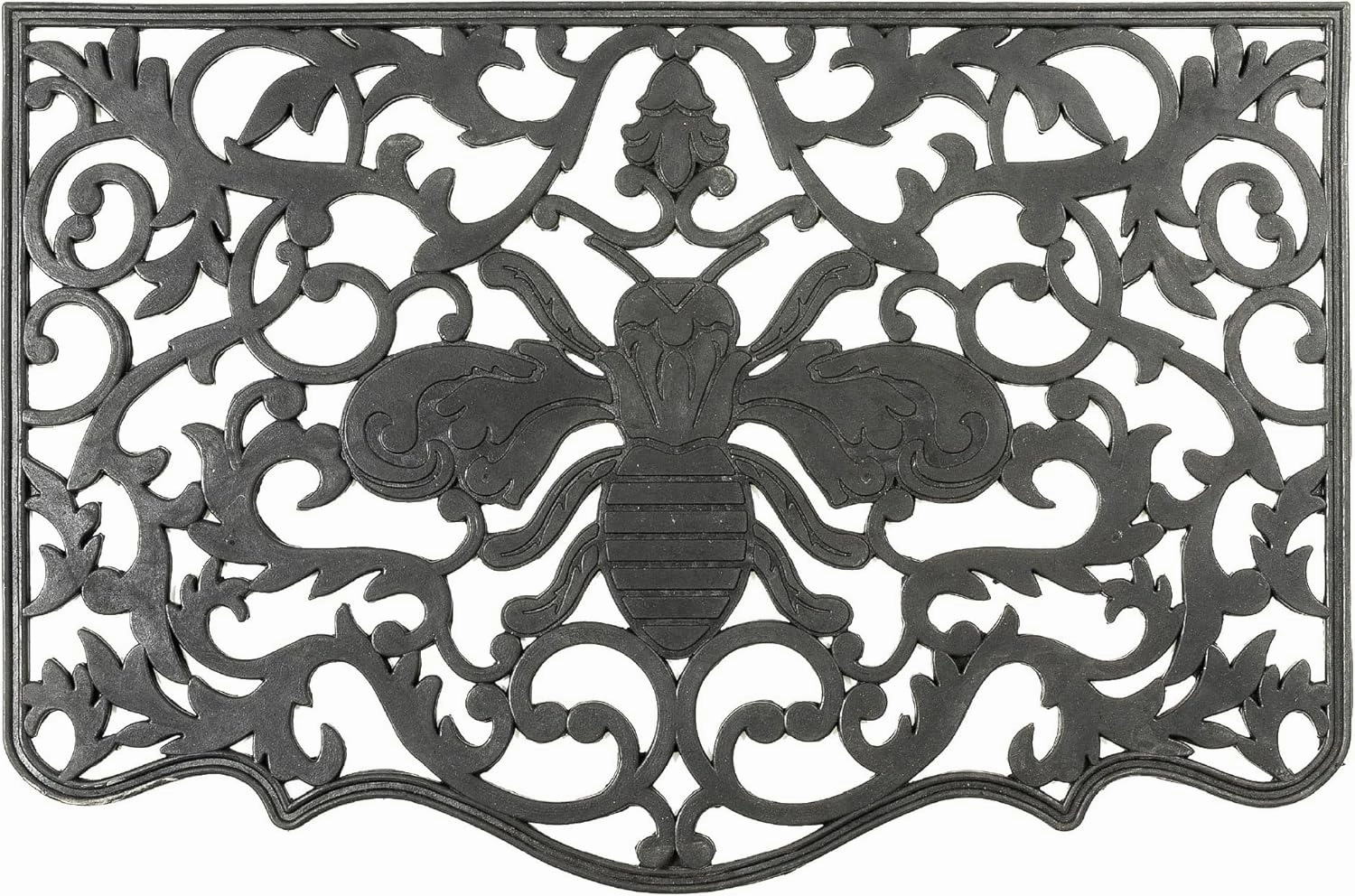 MACKENZIE-CHILDS Rubber Door Mat, Decorative Outdoor Floor or Front Door Mat, 36" L x 24" W, Queen Bee