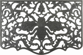 MACKENZIE-CHILDS Rubber Door Mat, Decorative Outdoor Floor or Front Door Mat, 36" L x 24" W, Queen Bee