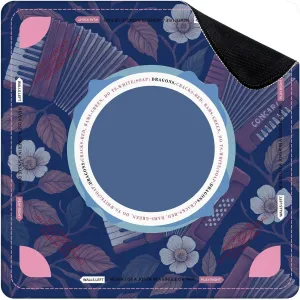 Mahjong Mat for Table Accordion Autumn Leaves Seamless Music Art Embroidery Style 31.5" x 31.5" Non-Slip Noise-Reducing Game Mat Premium Mahjong Accessories for Poker Dominoes Board Games