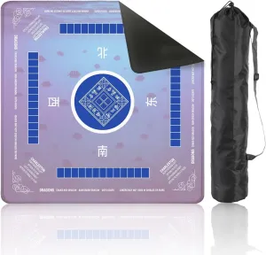 Mahjong Mat with Rules 31.5" x 31.5" Blue sea Tropical Fishes sea Underwater deep sea Non-Slip Noise Reduction Table Cover for Mahjong Dominoes Poker Card Board and Tile Games