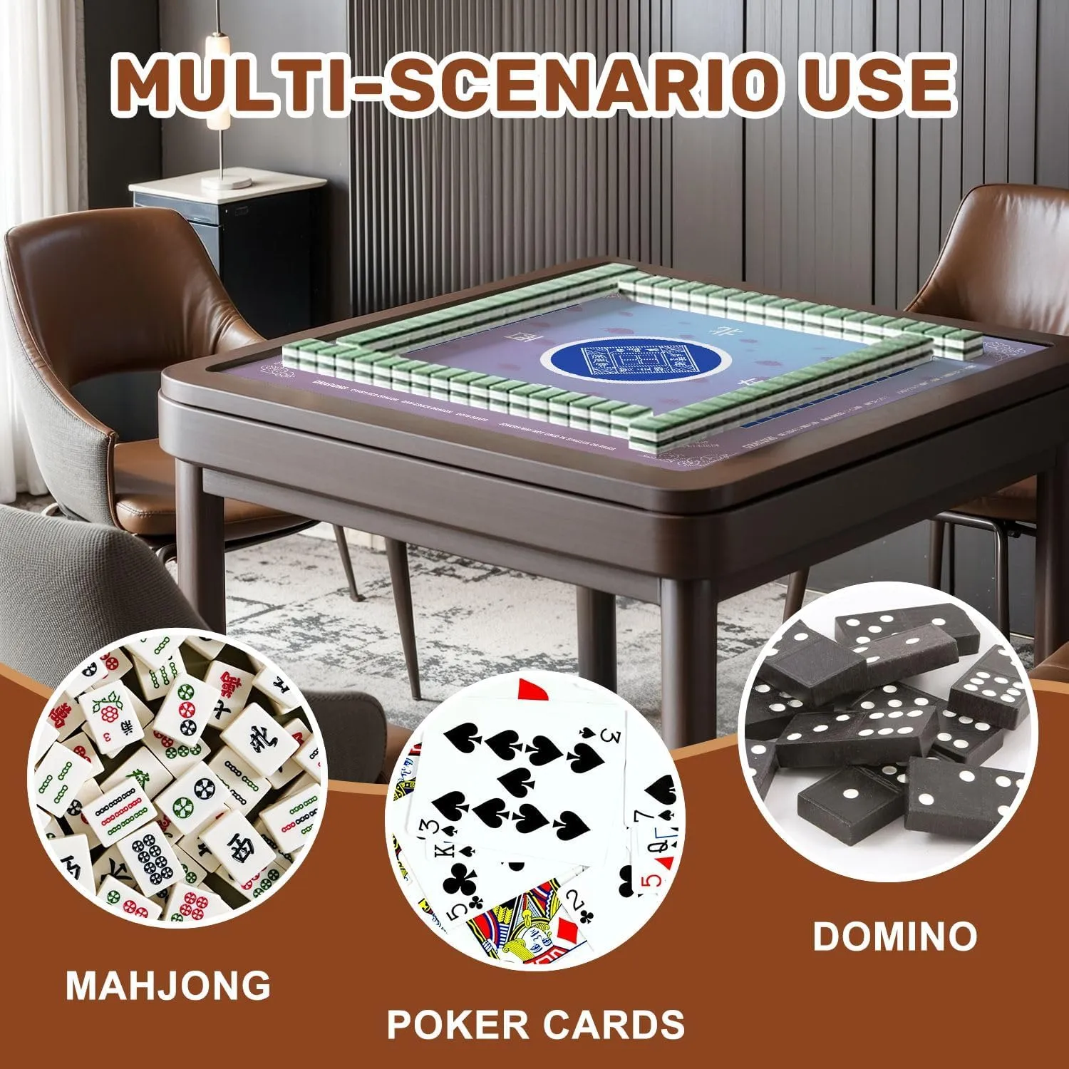 Mahjong Mat with Rules 31.5" x 31.5" Blue sea Tropical Fishes sea Underwater deep sea Non-Slip Noise Reduction Table Cover for Mahjong Dominoes Poker Card Board and Tile Games