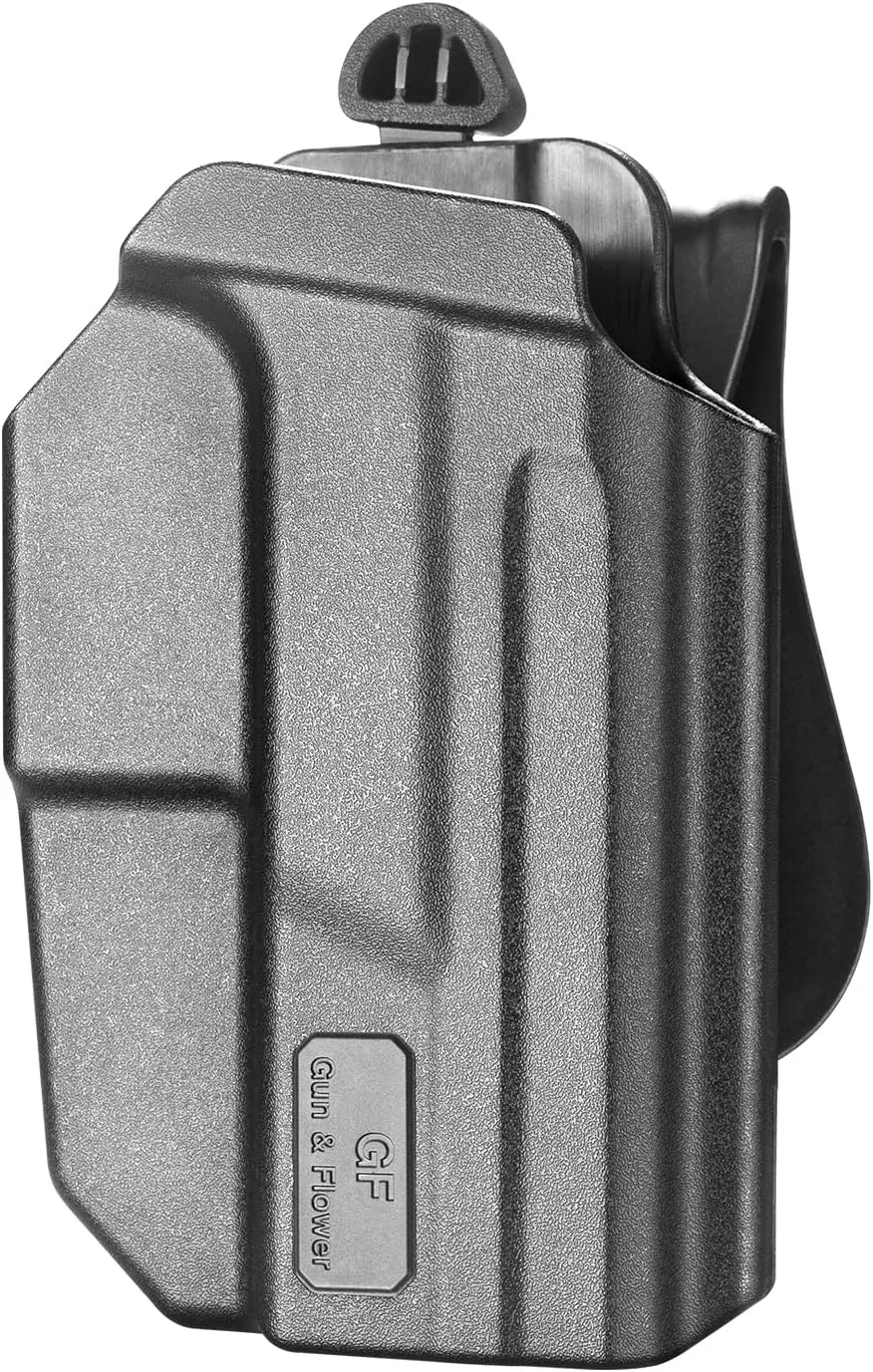 M&P 9MM Holster, OWB Paddle Holster Fit Smith & Wesson M&P 9MM/.40 M2.0 Full Size 4.25'' and M2.0 Compact 4'' 3.6''. 360 Degrees Adjustable/Level II Retention, Outside Carry Holster-Right Hand