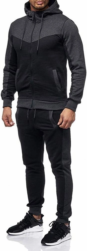 Marine Royal Track Suits for Men Set Full Zip Sweatsuit Outdoor Jogging Men Tracksuits