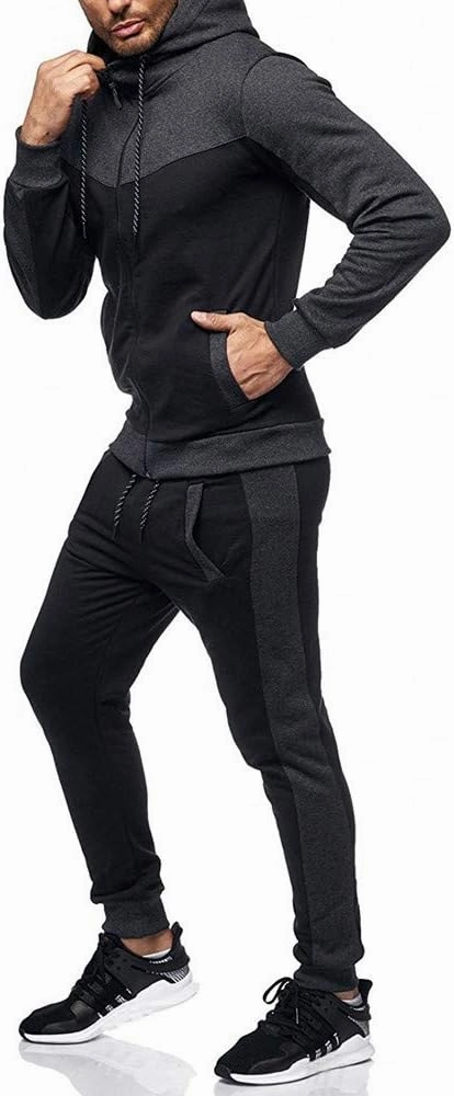 Marine Royal Track Suits for Men Set Full Zip Sweatsuit Outdoor Jogging Men Tracksuits
