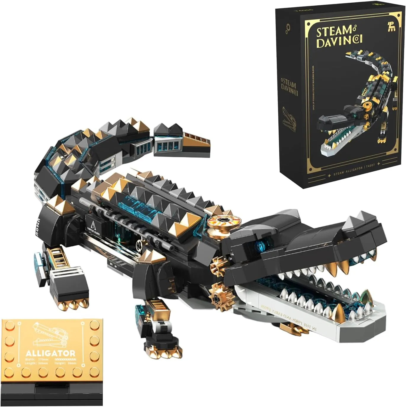 Mechanical Crocodile Building Block Sets, Sea Creatures Idea Model Building Kit, STEM Dinosaur Animal Building Set Toy,Christmas Birthday Gifts for Boys Teens Adults 541 Piece