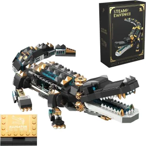 Mechanical Crocodile Building Block Sets, Sea Creatures Idea Model Building Kit, STEM Dinosaur Animal Building Set Toy,Christmas Birthday Gifts for Boys Teens Adults 541 Piece