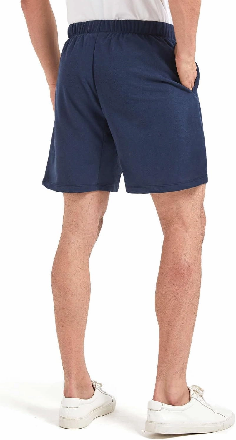 Men's Athletic Shorts with Pockets,Sweat Shorts for Men Pack,7 Inch Cotton Knit Shorts Men Multipack Casual Fit Summer