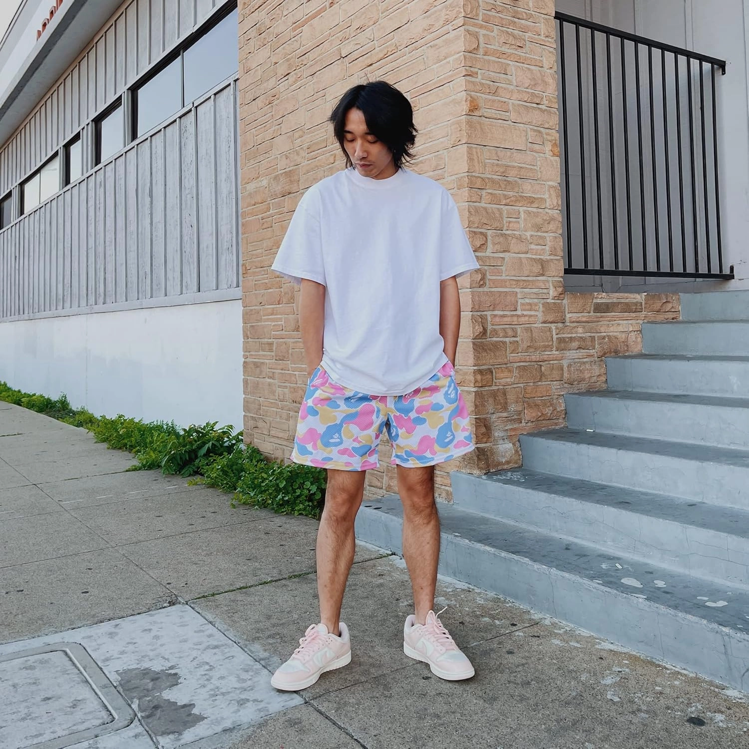 Men's Graphic Print Shorts Mesh Basketball Athletic Workout Gym Shorts