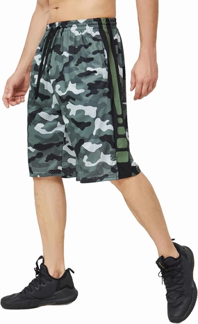 Men's Long Athletic Shorts with Pockets, Quick-Dry Mesh, 9"-13" Inseam Over-Knee Length, Drawstring Waist