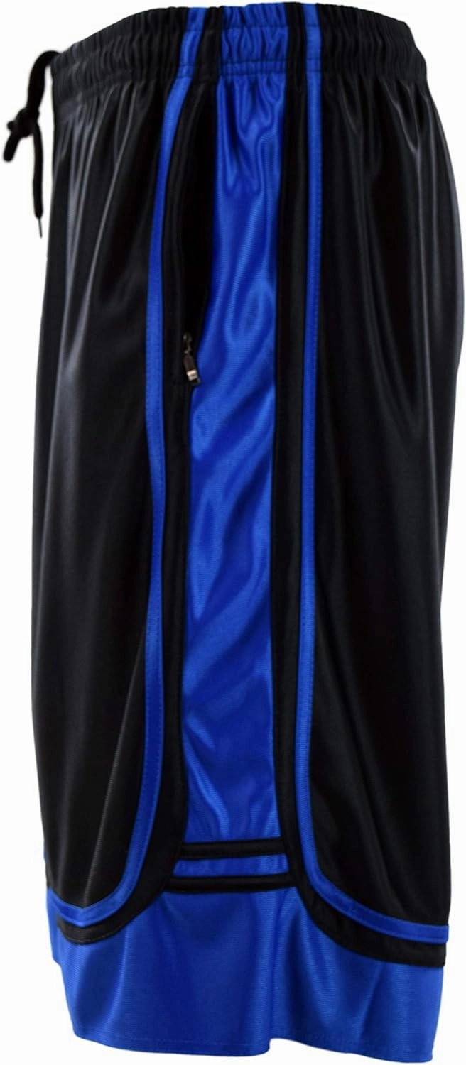 Mens Gym Training Basketball Shorts with Zippered Pockets