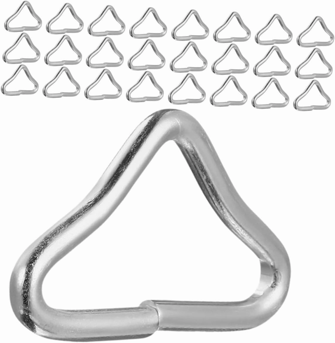 Mikikit 48pcs Trampoline Triangle Ring Buckles V Shaped Replacement Parts for Quick Setup of Trampoline Mat Design Wear Resistant Durable Rings for Easy Installation and Upgrades