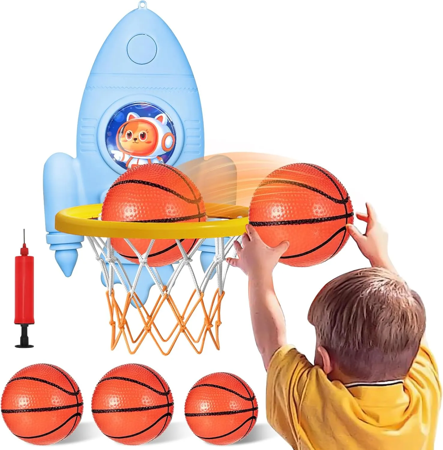 Mini Basketball Hoop with Balls and Pump for Kids Boys Girls Age 2 3 4 5 6,Toddlers Basketball Hoop for Indoor or Outdoor Play,Adjustable Height,Toys Gift for Childs
