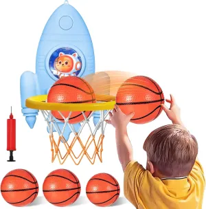 Mini Basketball Hoop with Balls and Pump for Kids Boys Girls Age 2 3 4 5 6,Toddlers Basketball Hoop for Indoor or Outdoor Play,Adjustable Height,Toys Gift for Childs