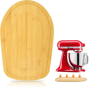 Mixer Slider for Kitchen Aid 4.5-5 Qt Tilt Head Stand Mixer, Bamboo Appliance Sliding Mat for Kitchenaid Artisan 4.5-5 Qt, Kitchen Countertop Accessories Moving Tray Attachments, With Foot Slots
