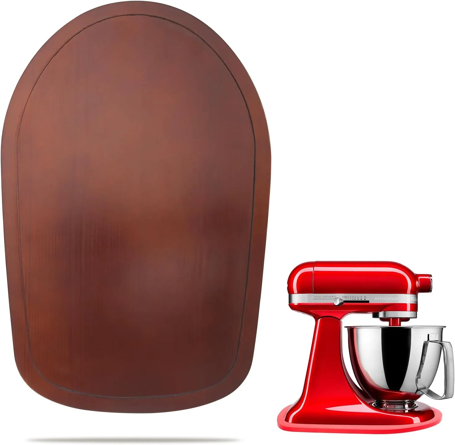 Mixer Slider Mat for Tilt Head Kitchen Aid 4.5-5 Qt Stand Mixer, Appliance sliding mat for kitchenaid Artisan 4.5-5 Qt, Kitchen Countertop Storage Accessories Moving Tray attachments (Dark Brown)