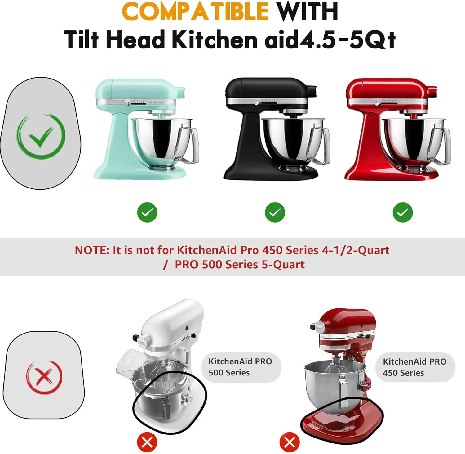 Mixer Slider Mat for Tilt Head Kitchen Aid 4.5-5 Qt Stand Mixer, Appliance sliding mat for kitchenaid Artisan 4.5-5 Qt, Kitchen Countertop Storage Accessories Moving Tray attachments (Dark Brown)