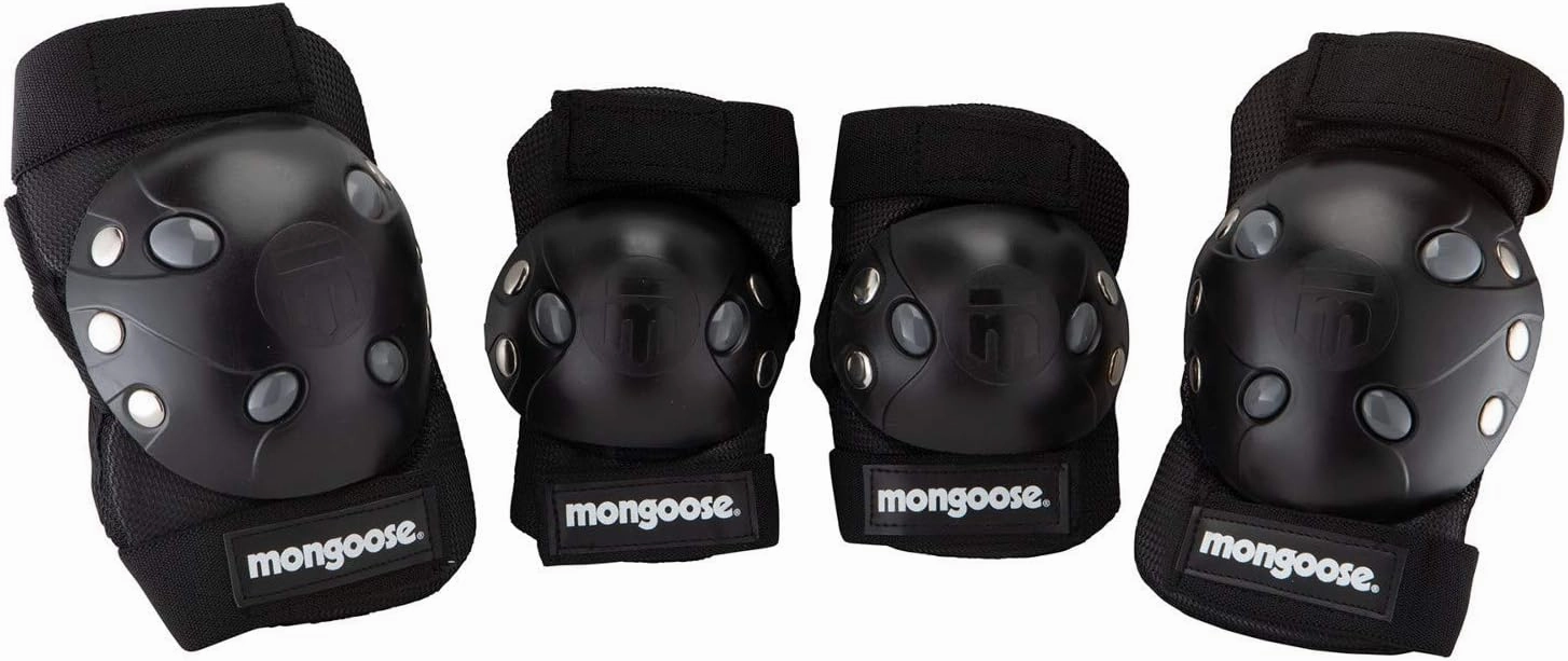 Mongoose BMX Gray High Impact Shell Gel Knee & Elbow Pads