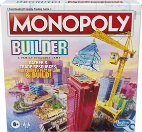 Monopoly Builder Board Game for Kids and Adults, Strategy Games, Family Board Games, for Kids 8 and Up, 2-4 Players