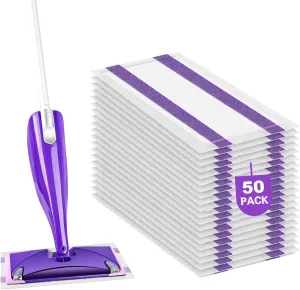 Mop Pad Refills Compatible with Swiffer WetJet Spray Mop, Wet Jet Mopping Pads for All Purpose Multi Surface Hardwood Floor Cleaning, 4 Layers Thickened and Super Absorbent, 50 Count.
