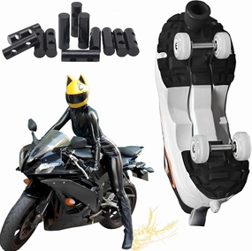 Motorcycle Shoe Cover Boot Pad Friction Spark Skateboard Flint Pad Tool Pad Bike Accessories Adjustable Cycling Bicycle (1*shoe Cover   8*flint Pad)