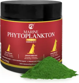 Mr. Ros Marine Phytoplankton: Supercharge Your Dog's Health (3.5 oz / 100 g). Essential Nutrients for Shiny Coat, Strong Joints & Overall Wellbeing-with Scoop
