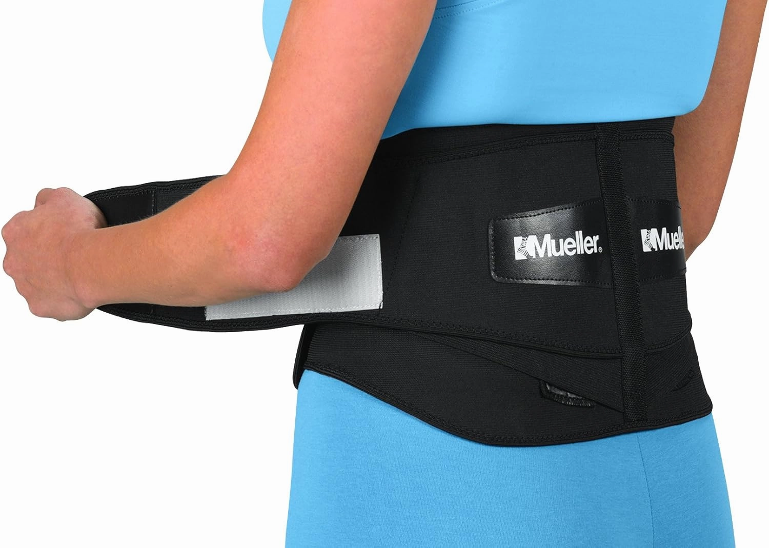 MUELLER Sports Medicine Adjustable Lumbar Back Brace with Removable Pad, Back Pain Relief Support for Men and Women, Ideal for Upper and Lower Back Pain, Sciatica, Scoliosis, Black
