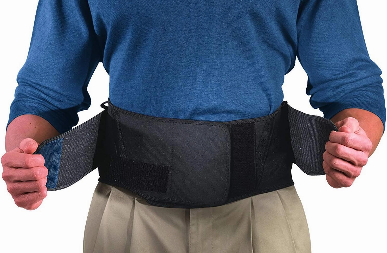 MUELLER Sports Medicine Adjustable Lumbar Back Brace with Removable Pad, Back Pain Relief Support for Men and Women, Ideal for Upper and Lower Back Pain, Sciatica, Scoliosis, Black