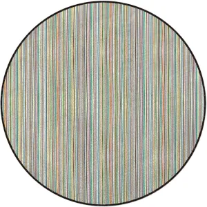 Multicolor Round Office Chair Mat for Tile Floors, Colored Vertical Striped Pattern Anti-Slip & Wear-Resistant Multi-Purpose Mat for Rolling Chairs & Computer Desks, Geometric Diameter 51 in