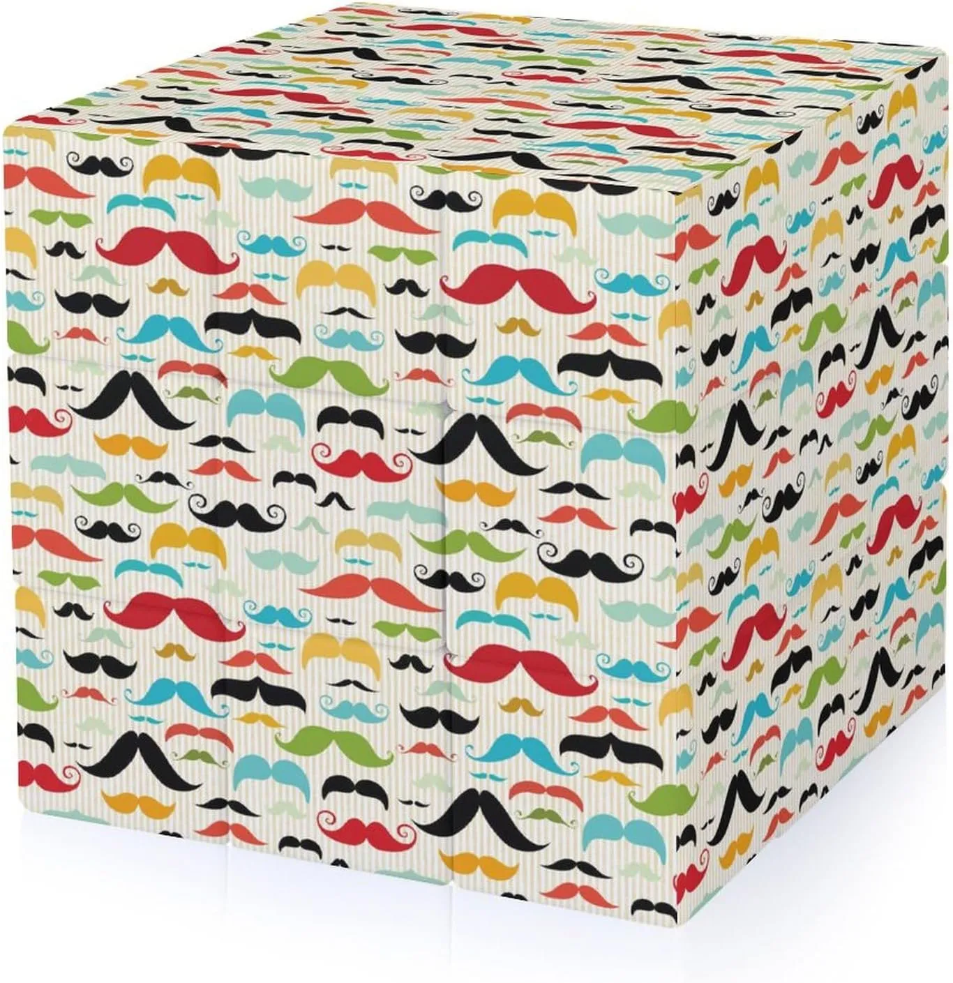 Mustache in Vintage Style Funny 3x3x3 Cube Smooth Lightweight Puzzle for Adult Graphic Printing Travel