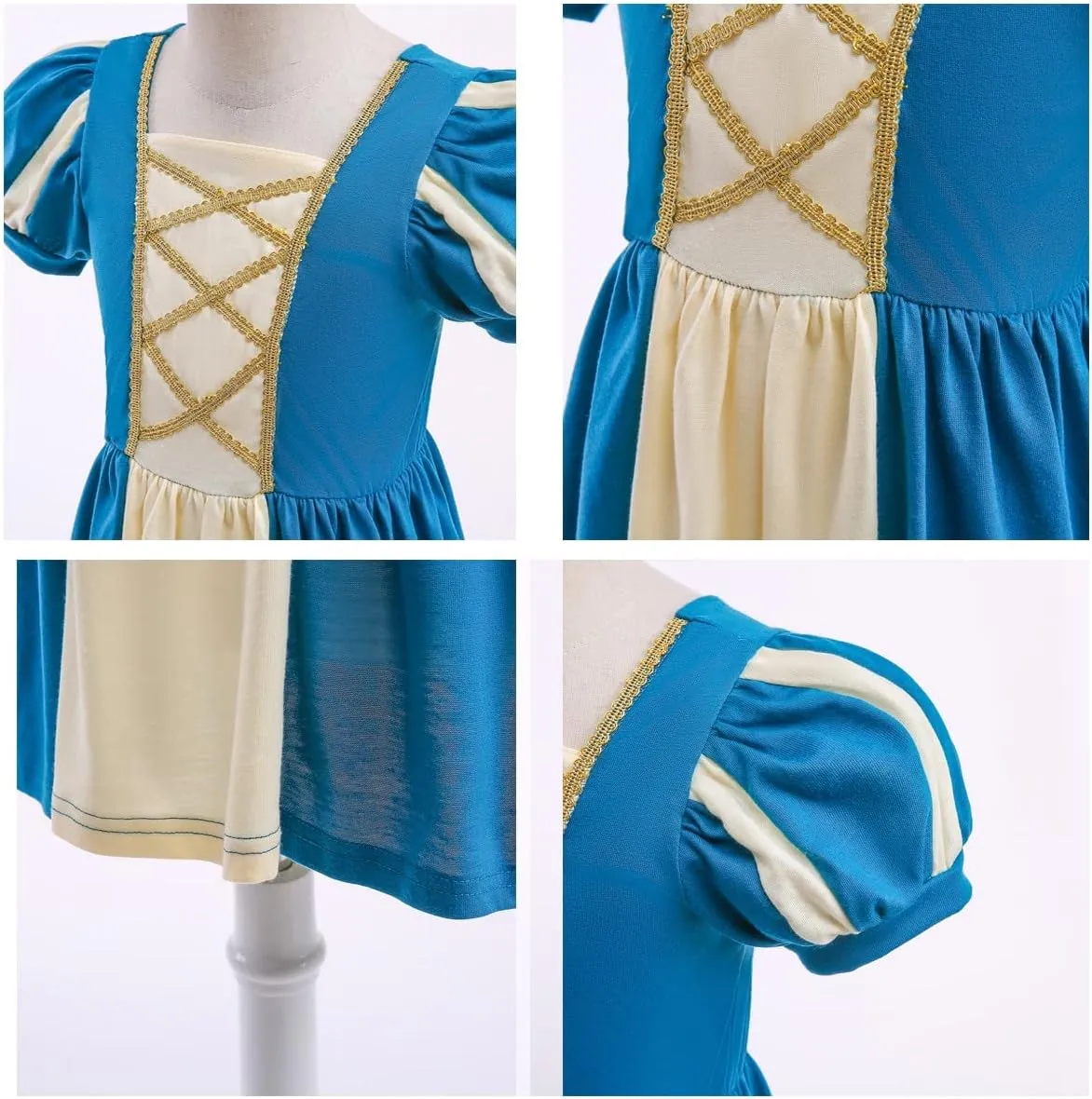 MYRISAM Girls Princess Costume Summer Cotton Dresses Halloween Cosplay Dress up Christmas Birthday Party Pageant Ball Gown