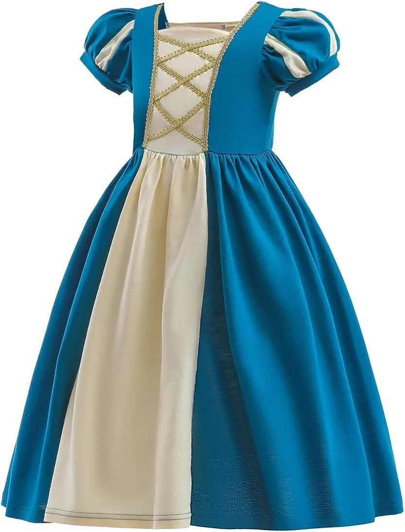 MYRISAM Girls Princess Costume Summer Cotton Dresses Halloween Cosplay Dress up Christmas Birthday Party Pageant Ball Gown