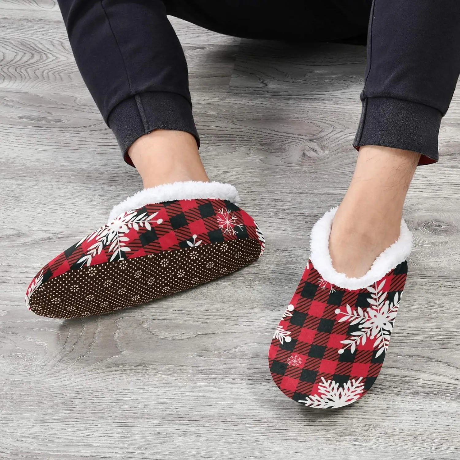 Naanle Women's Winter Memory Foam Slippers, Grey, Size 5-6, Closed Toe, No Heel, Medium Width, Solid Pattern, Fuzzy Fleece Lining, Anti-Slip Rubber Sole