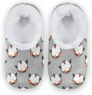 Naanle Women's Winter Memory Foam Slippers, Grey, Size 5-6, Closed Toe, No Heel, Medium Width, Solid Pattern, Fuzzy Fleece Lining, Anti-Slip Rubber Sole