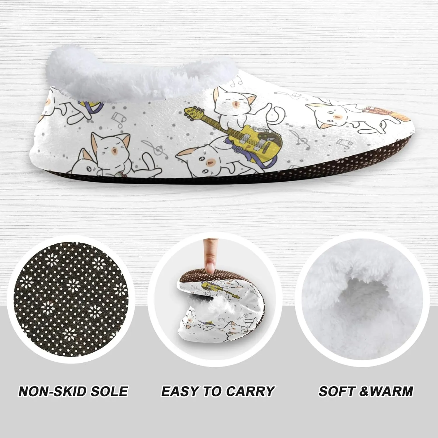 Naanle Women's Winter Memory Foam Slippers, Grey, Size 5-6, Closed Toe, No Heel, Medium Width, Solid Pattern, Fuzzy Fleece Lining, Anti-Slip Rubber Sole