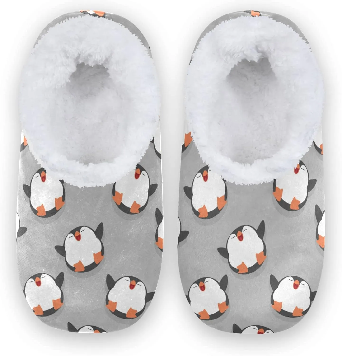 Naanle Women's Winter Memory Foam Slippers, Grey, Size 5-6, Closed Toe, No Heel, Medium Width, Solid Pattern, Fuzzy Fleece Lining, Anti-Slip Rubber Sole