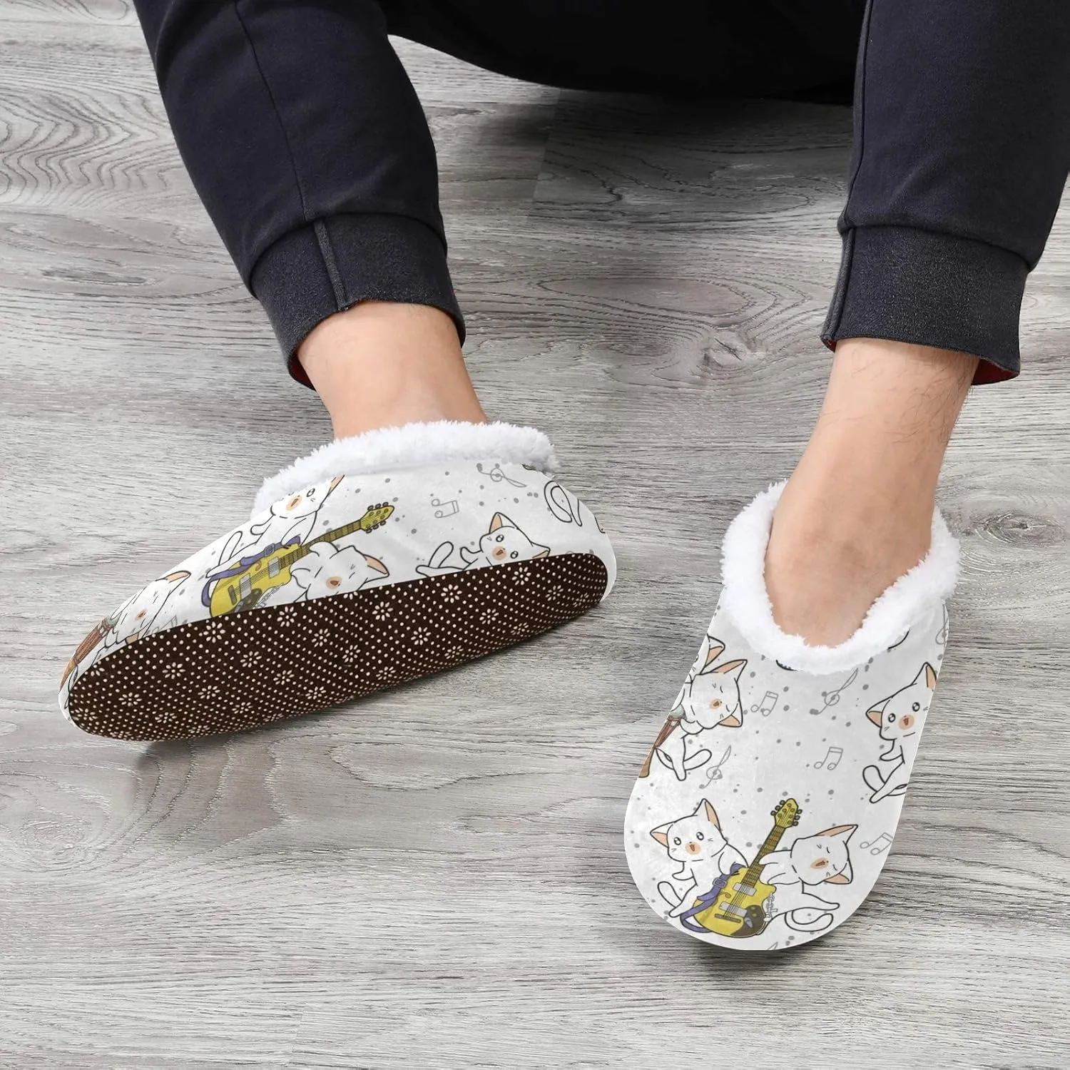 Naanle Women's Winter Memory Foam Slippers, Grey, Size 5-6, Closed Toe, No Heel, Medium Width, Solid Pattern, Fuzzy Fleece Lining, Anti-Slip Rubber Sole