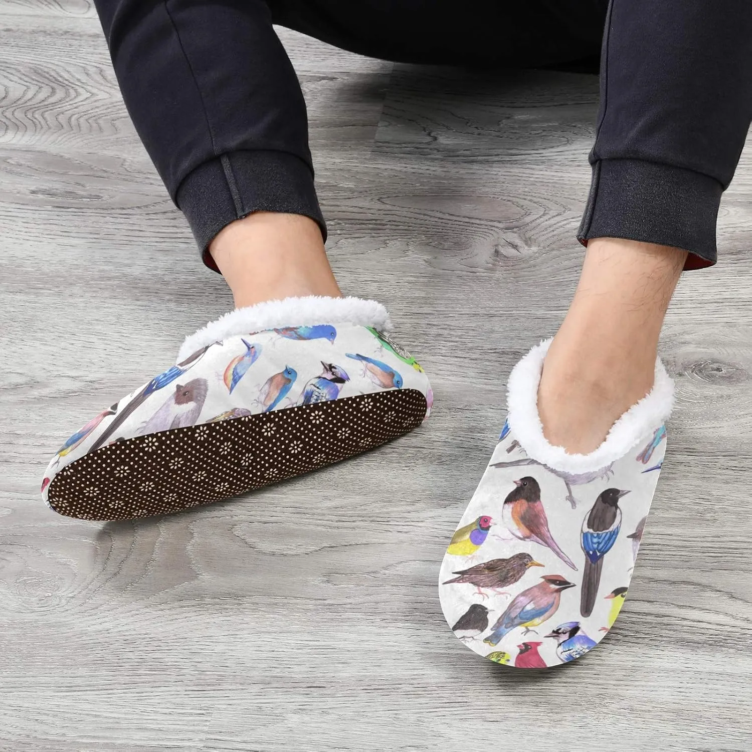 Naanle Women's Winter Memory Foam Slippers, Grey, Size 5-6, Closed Toe, No Heel, Medium Width, Solid Pattern, Fuzzy Fleece Lining, Anti-Slip Rubber Sole