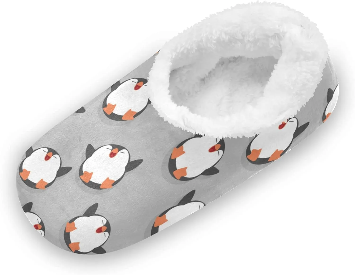 Naanle Women's Winter Memory Foam Slippers, Grey, Size 5-6, Closed Toe, No Heel, Medium Width, Solid Pattern, Fuzzy Fleece Lining, Anti-Slip Rubber Sole